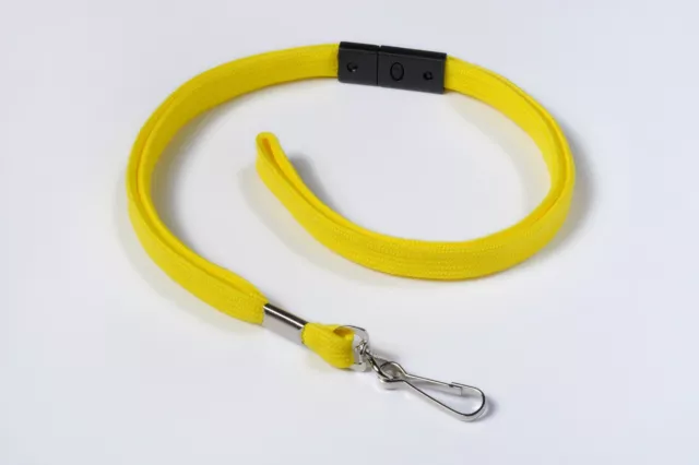 12mm plain breakaway lanyard with metal swivel hook - YELLOW