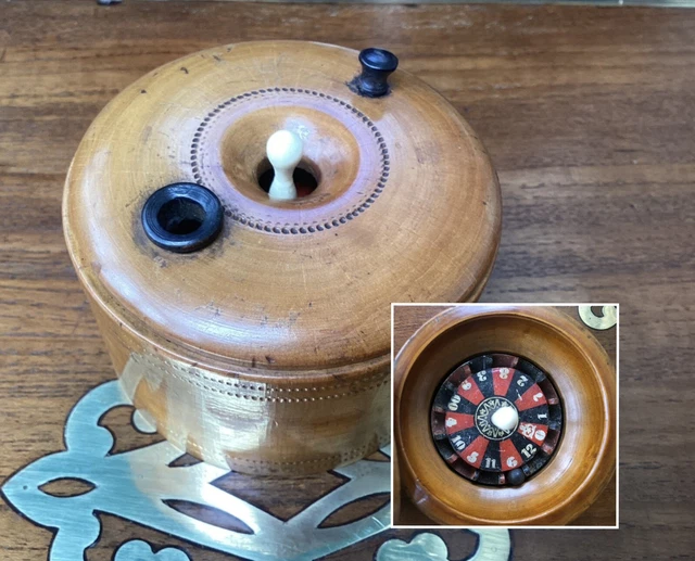 Treen Roulette Wheel ANTIQUE TREEN 19TH Century Cased Boxwood Roulette Wheel £100.00 ...