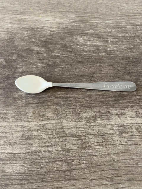 Vintage Gerber Soft-Bite Stainless Steel Coated Baby Spoon 5.5"