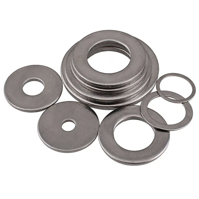 100/50PCS M2 M2.5 M3 Metal Screws Thicken Round Stainless Steel Plain Washer]