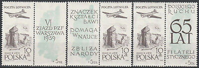 Polonia 1959 - 65th anniversario della società Filatelica POLACCO-FI 956 Gomma integra, non linguellato **