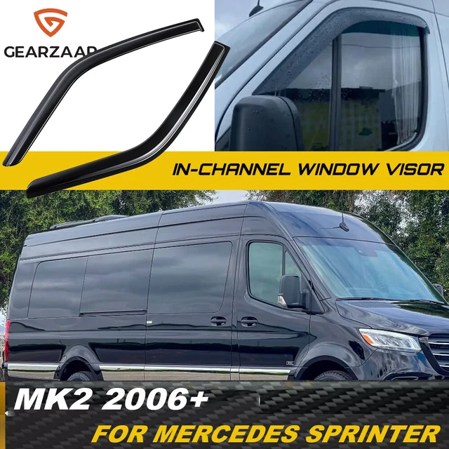 J&J AUTOMOTIVE | GP Wind And Rain Deflector Suitable For Sprinter W906 2006-2018, Black, Tinted, Set Of 2, Aerodynamic, Easy To Install, Attachment With Clips