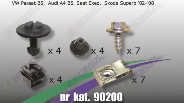 Unterfahrschutz Einbausatz Clips für Audi A4 Seat Exeo Skoda