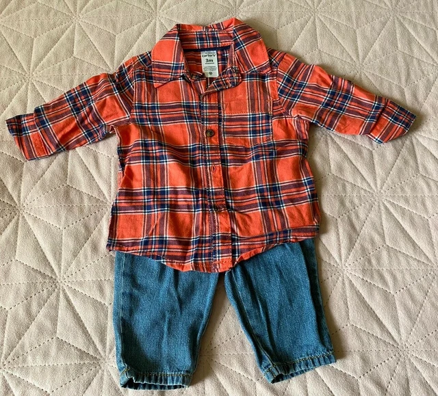 carters. Set of  button Down Shirt And Pants For Baby Boy . Size 3 Months