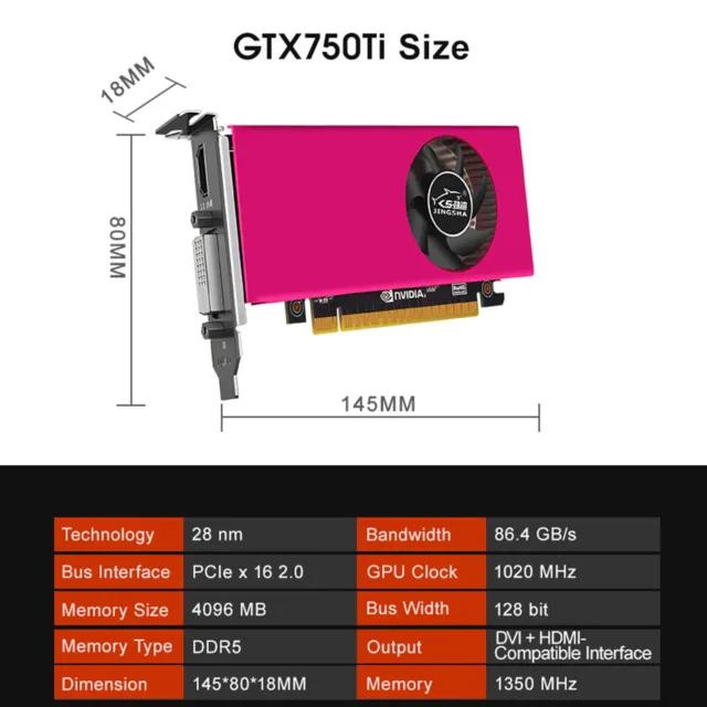 GT730 2GB DDR5 Graphics Card VGA HDMI-Compatible PC Video Card 1600MHz GPU  GF108