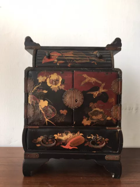 Ancien grand coffret à bijoux  laque Chine ou Japon, Old Chinese  Japanese  box