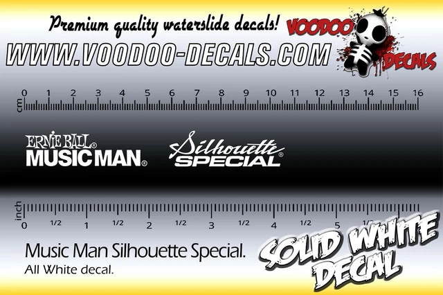 Music Man SILHOUETTE SPECIAL (ALL WHITE) Waterslide decal Music Man SILHOUETTE SPECIAL (ALL WHITE) Waterslide decal