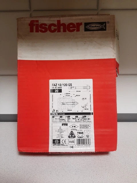 Fischer Bolzenanker FAZ 12/120 GS großer Scheibe Bolzenanker Schlaganker 20 ST