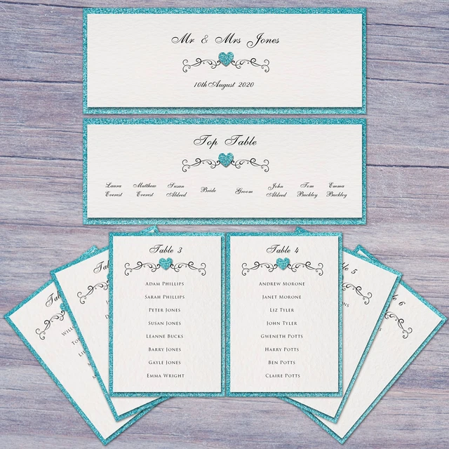 Disney wedding table plan cards personalised silhouette seating chart