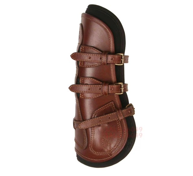 New Large Classic Lightweight Genuine Brown Leather Horse Leg Splint Boot BLB75