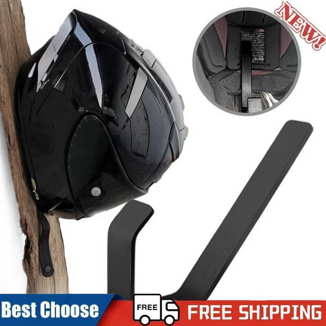 2pz Scaffale Montaggio a Parete Multiuso Cappello Moto Tessuto Gancio Montaggio a Parete (Nero)