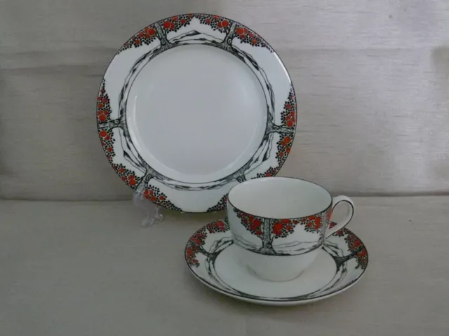 Crown Ducal : Orange Tree : No. 7112701 : Tea Trio : Art Deco