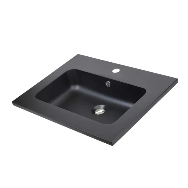 Lavabo ad Incasso Mineral Marmo Colore Nero Opaco Mobile composizione bagno