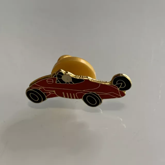 Red Race Car Hat Lapel Pin Back