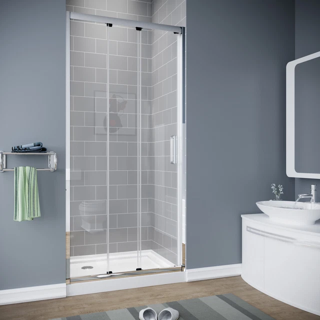 SLIDING DOOR SHOWER Screen Enclosure 3 Panel design Large Entry Space