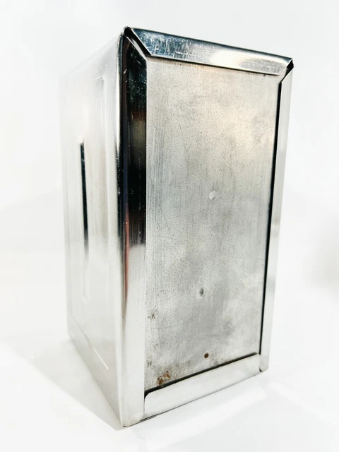 Vintage Harold Leonard Stainless Steel Diner Style Double Sided Napkin Dispenser