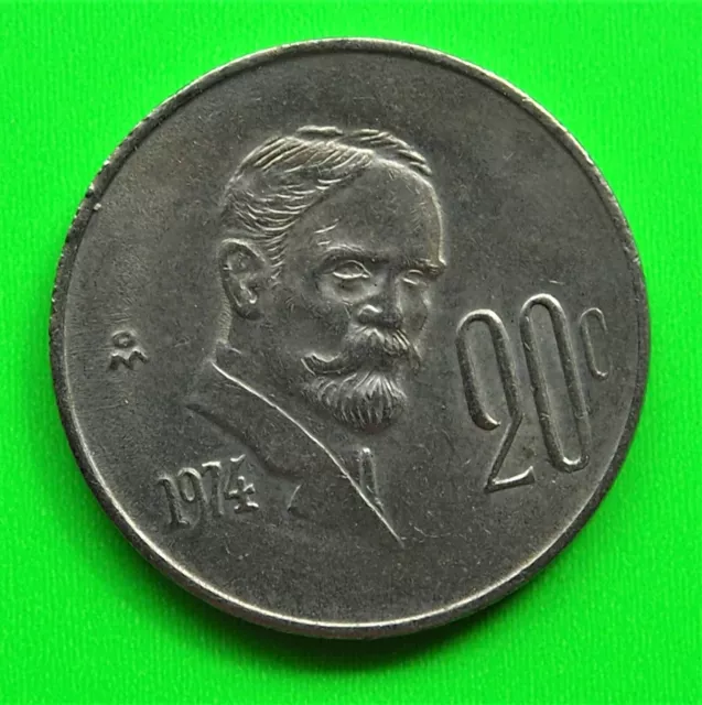 MEXICO 1974 20 Centavos- USED & Circulated-Refer to photos for condition