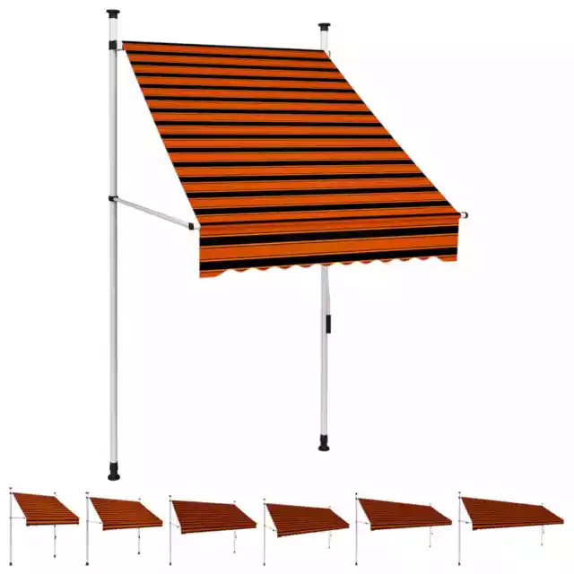 Toldo Manual Retráctil Naranja y Marrón Plegable Exteriores Multitalle vidaXL