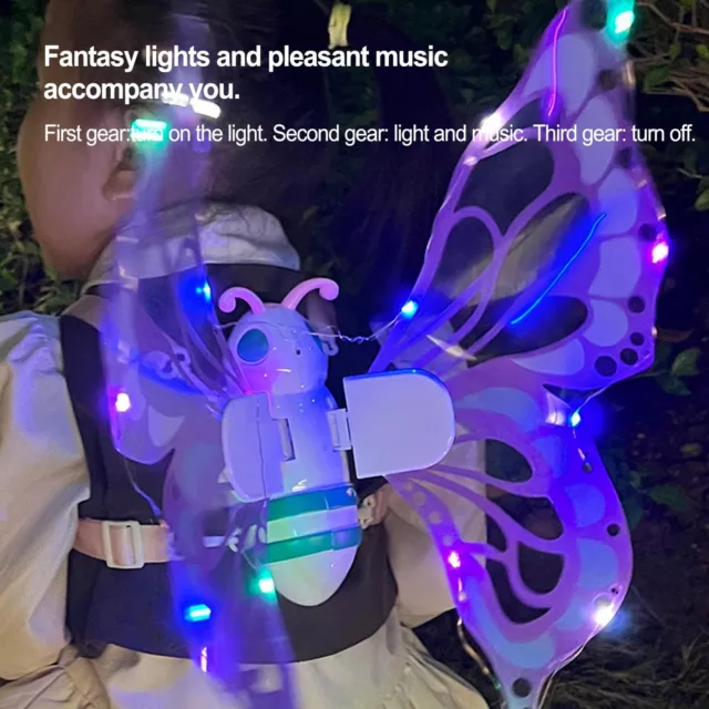 Electric Fairy Wings Light Up Flapping Fairy Wings Dress Up Props Costume Wings