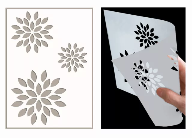 Flower Stencil Painting Wall Furniture Vintage Reusable Template