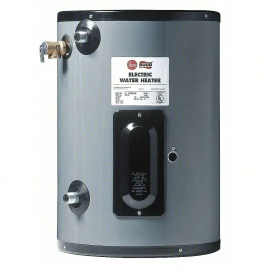 RHEEM-RUUD EGSP10 Electric Water Heater: 120V, 10 gal, 1,500 W, 1 ph, 1 element