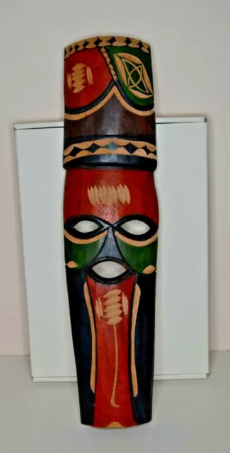 Traditional Mozambique Wooden Face Mask Hand Held Carved By Hand African Mask