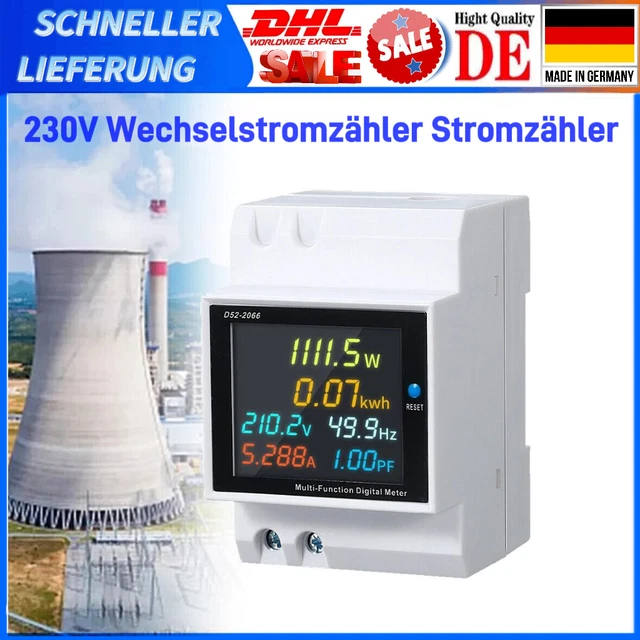 Geeichter Energiemesser Shelly Em LCD Digitaler Stromzähler Geeichter Energiemesser Shelly Em LCD Digitaler Stromzähler