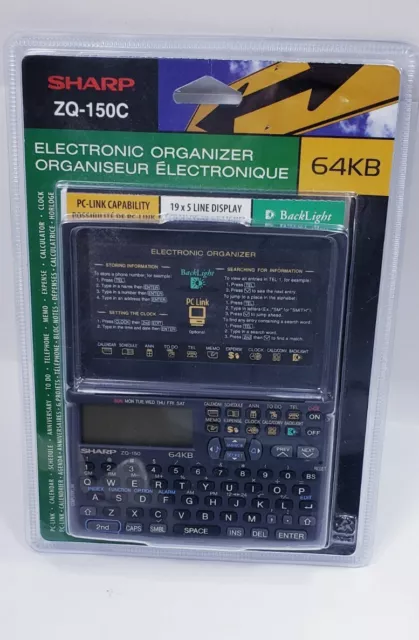 Sharp ZQ-150C Compact Electronic Organizer 64KB Pocket PDA - NEW