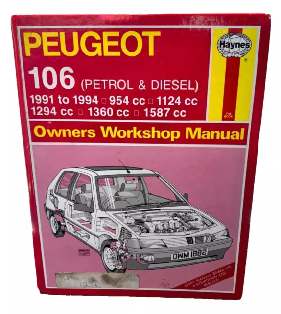 Haynes Peugeot 106 owners workshop manual 1991-1994 petrol/diesel 954c-1587cc