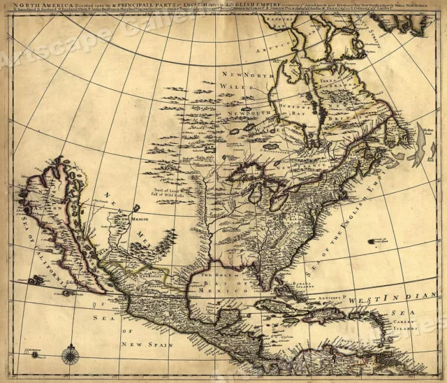 1685 Historic Map of Early North America - 24x28
