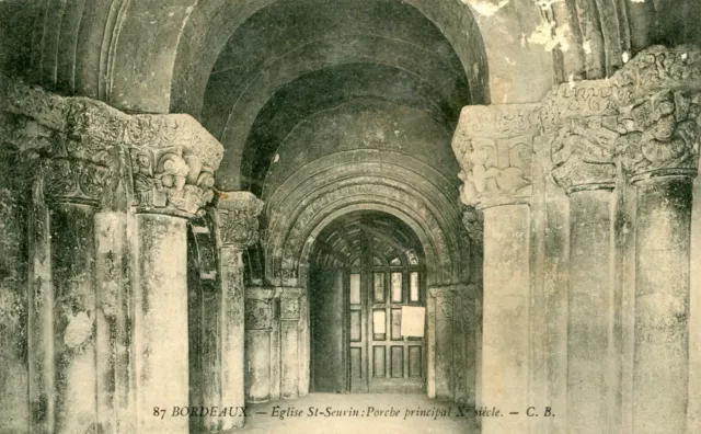 Carte BORDEAUX Eglise Saint Seurin Porche principal