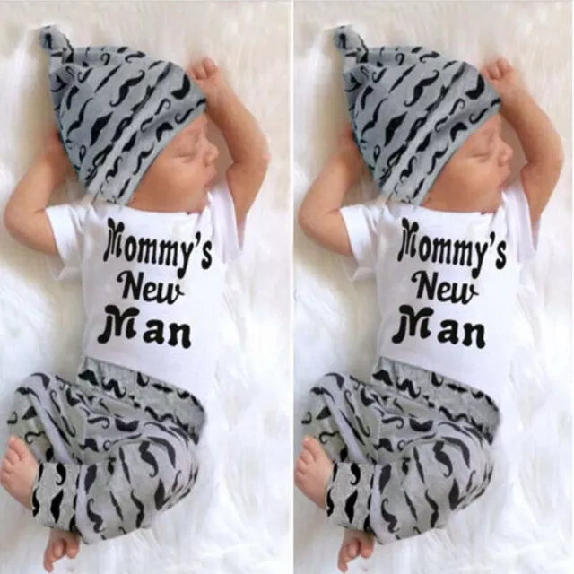 3 pz pantaloni con pagliaccio neonato bambini cappello set di vestiti abiti in cotone