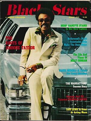 Black Stars Aug 1976 African US American Vintage Magazine Johnnie Taylor