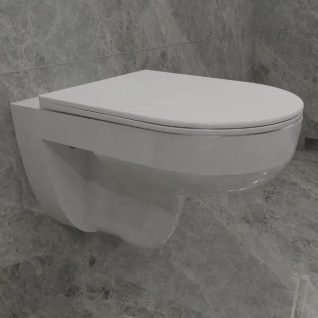 AICA Badezimmer Soft-Close Sitz Spülrandlos Design Hänge WC Toilette