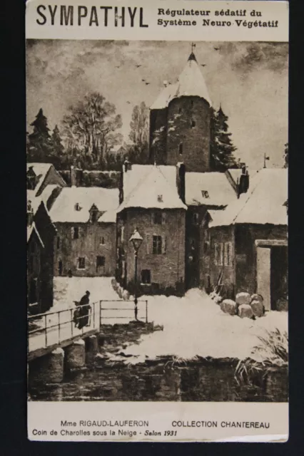 Antique CPA Postcard - CHAROLLES Under the Snow - SYMPATHYL Pub