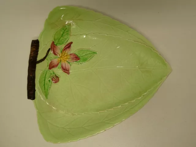 Carlton Ware Pottery Green Floral Leaf Dish