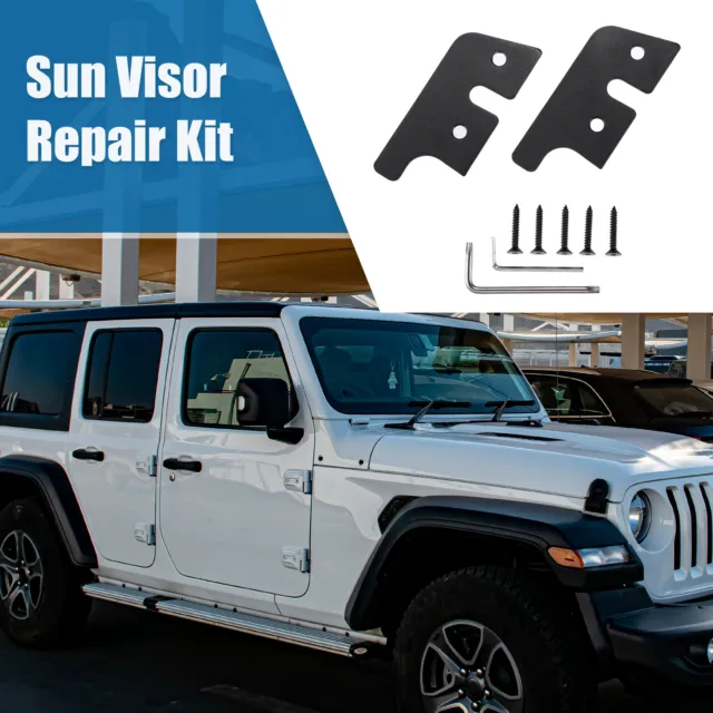 Pair Black LH & RH Sun Visor For 07-17 Jeep Wrangler JK JKU Sun Visor  Repair Kit
