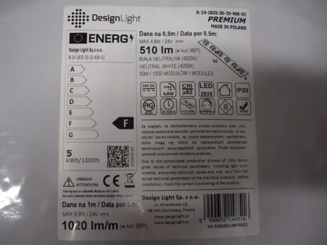 50m Strip Design Light PREMIUM 120 LED/m 24V 2835 /#L P0RS 0011