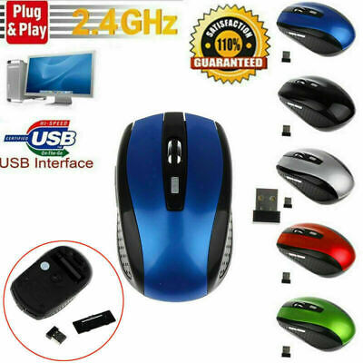 2.4GHz Wireless Optical Mouse Mice USB Receiver Fit PC Laptop Computer