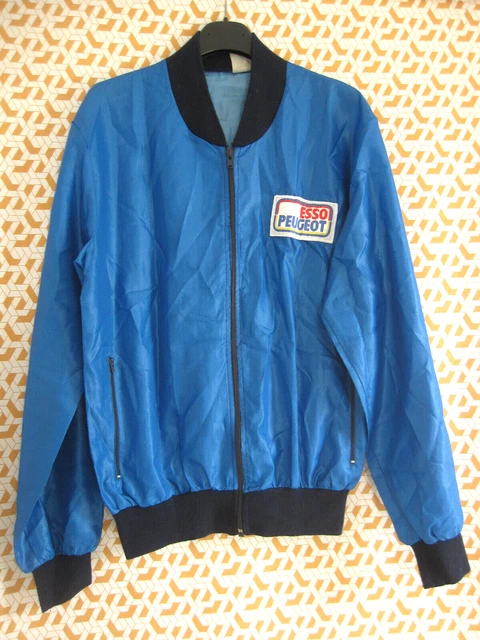 Veste Cyclisme Vintage En Laine Des Années 80 - Taille S (46) - Homme - Bleu Et Noir