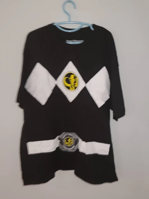 Mighty Morphin Power Rangers Mens T-Shirt Black Ranger Costume XXL 100% Cotton