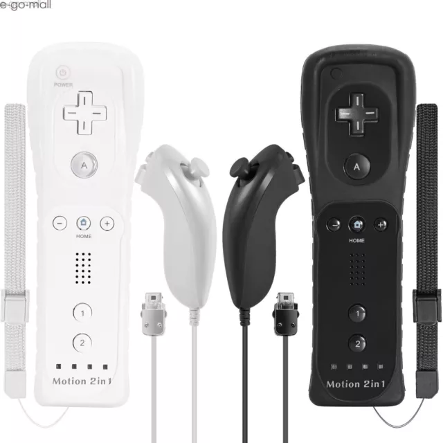 Built-in Motion Plus Wii Remote and Nunchuck Controller for Nintendo Wii Wii U 2