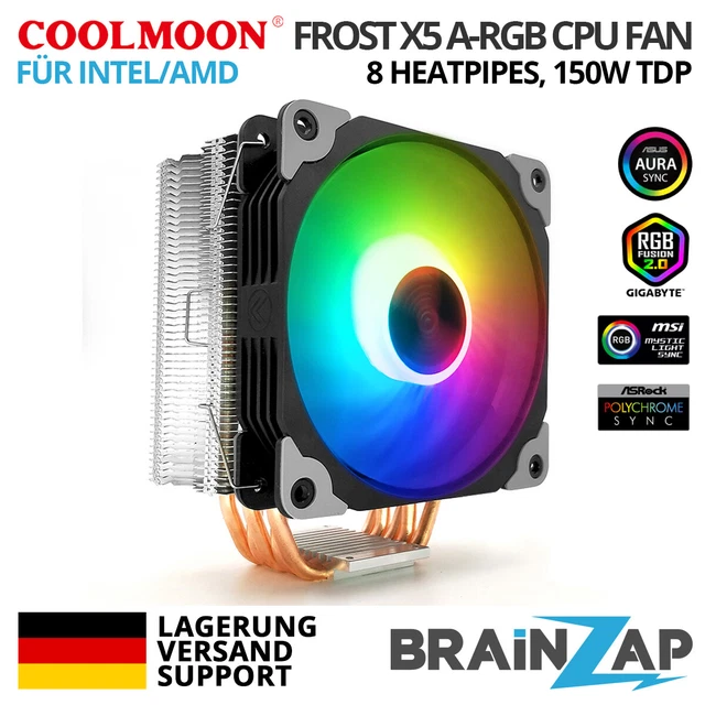 5 BRAINZAP 120 Mm LED A-RGB Custodia Ventola Aura Asus Asrock MSI