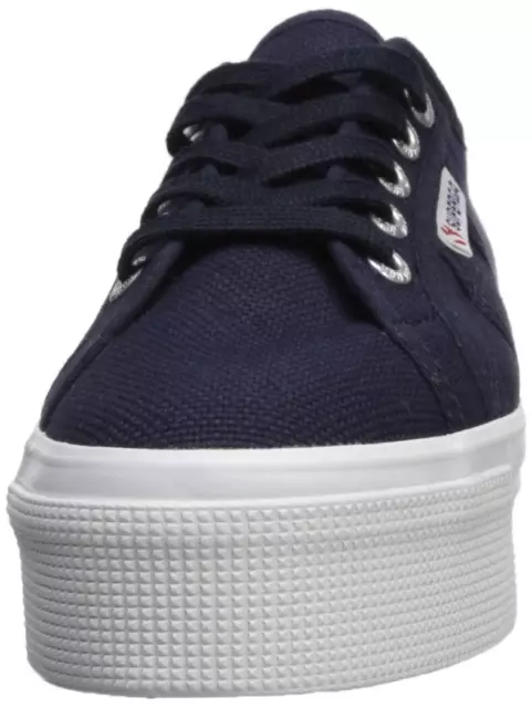 Superga 2790 Low-Top Sneakers Navy Blue White Platform Wedge Lace Up Sneaker 2