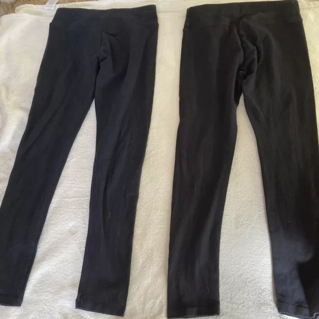 2x Next Girls Leggings Age 12yrs, Black, Wide Waistband