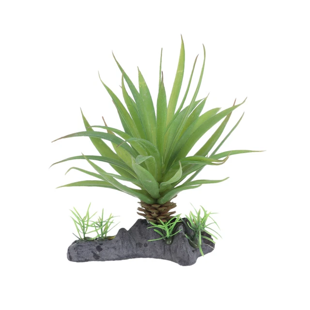 Terrario lagarto decoración reptil arrastre plantas sintéticas contenedor de vidrio