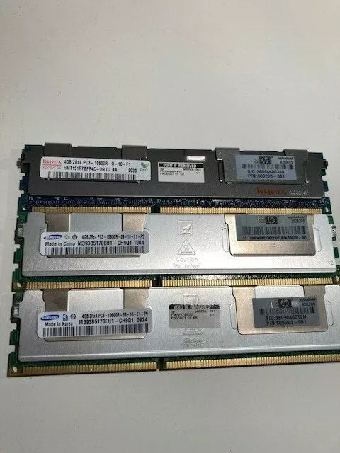 Genuine HP 12GB Server RAM Kit 2Rx4 PC3-10600R ECC Reg DDR3 500203-061 RDIMM 2