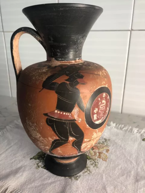 Vaso Anfora In Terracotta Vintage Antica Grecia H. 25 Cm
