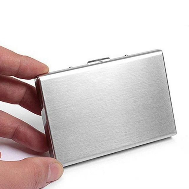 Aluminum Metal Slim Anti-Scan Credit Card Holder RFID Wallet Blocking LN T1T1