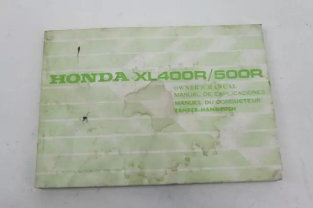 Manuale Uso E Manutenzione Inglese Honda Xl 400 R 500 R 83 Manuel Du Conducteur